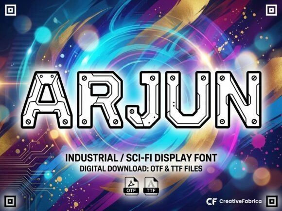 Arjun: The Futuristic Display Typeface for Makers