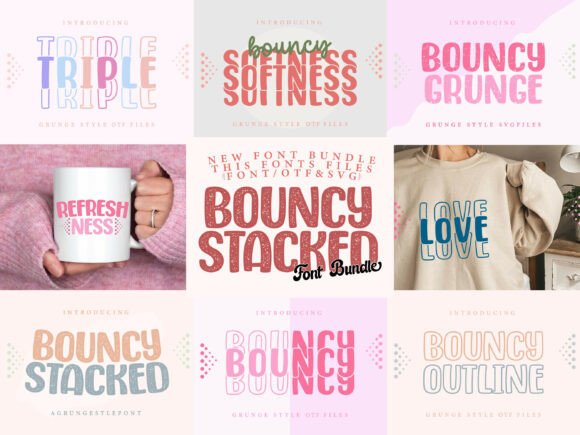 Bouncy Stacked: The Retro Grunge Typeface for Makers